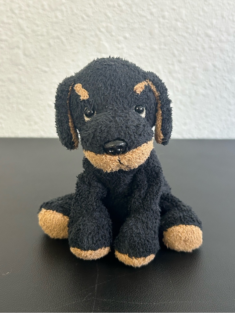 Vintage Russ Berrie Luv Pets Biscuit Rottweiler Dog Plush 5" Puppy Mini Beanie